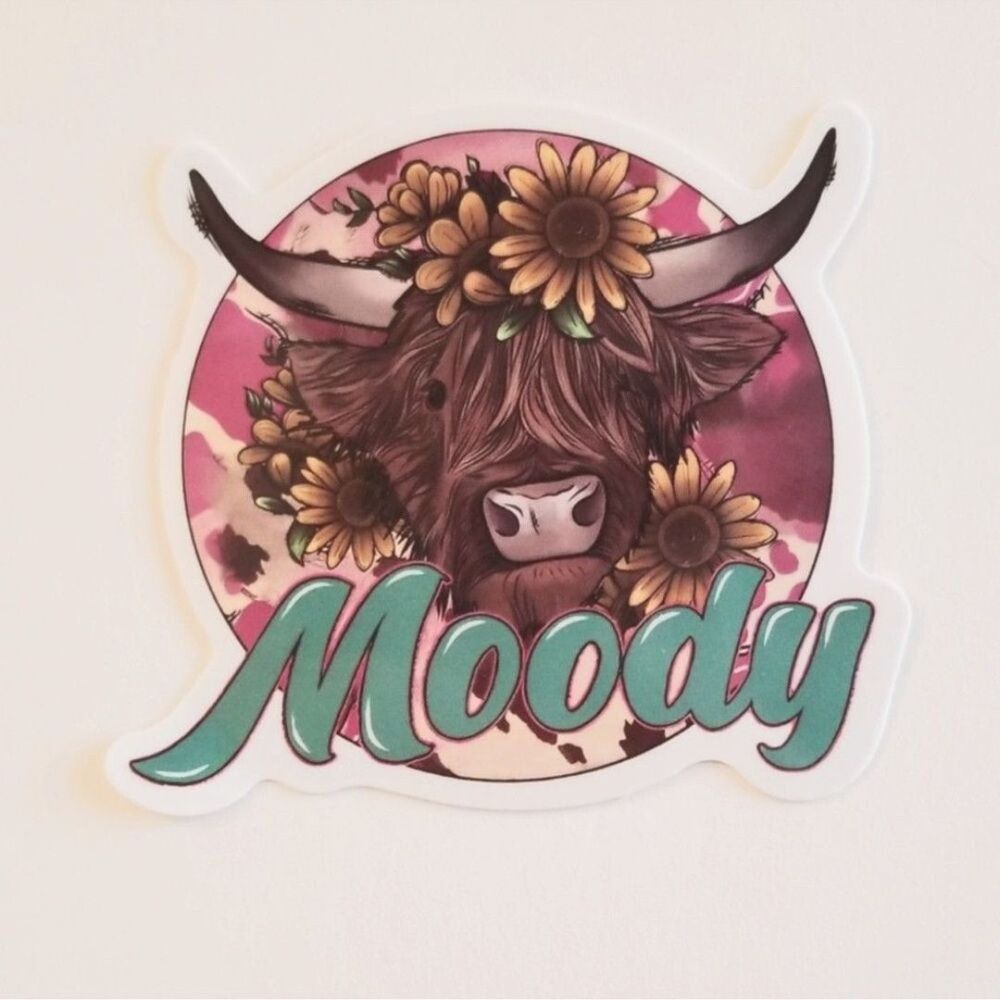 Highland Cow Sticker‎ Western Farmhouse Decor Highland Cattle